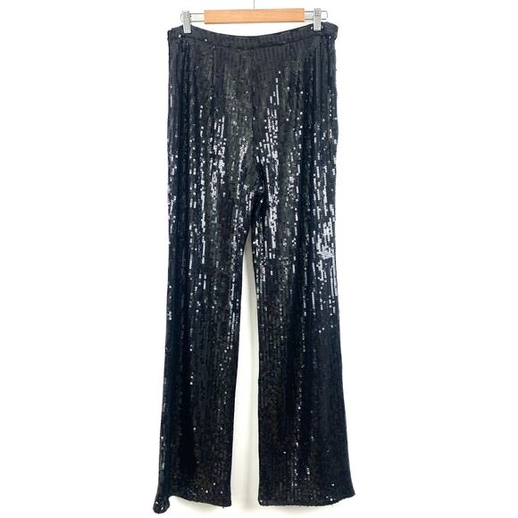 Good American Black Sequin Wide Leg Pants - Picture 7 of 8